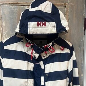 Helly Hansen Women’s Navy and White Striped Raincoat